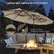 13ft Large Rectangular Outdoor Patio Umbrella with Solar Light, Reversible Outdoor Shade with Crank and Tilt for Garden, Patio, Deck and Pool (Beige)